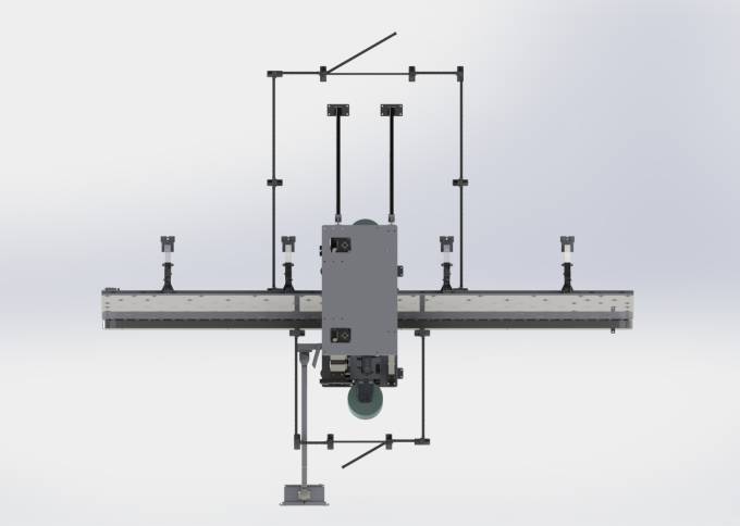 Laminatrice industriale VX Smart di Walco - layout tecnico dall'alto dell'unità di laminazione verticale